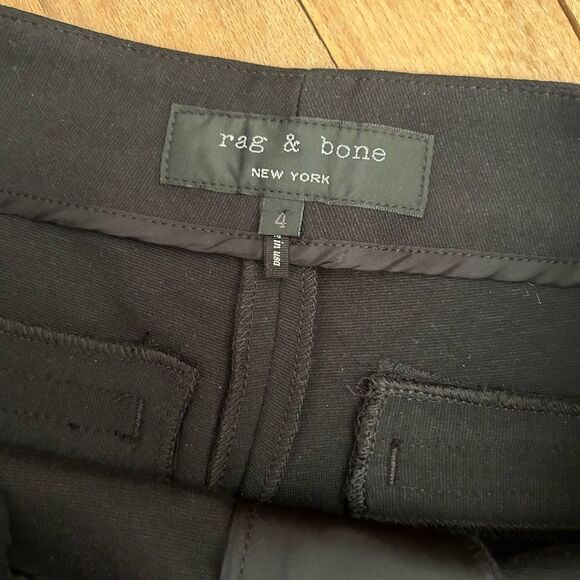 Rag & Bone Moto Leather Panel Ankle Zip Black Pants - Picture 5 of 12